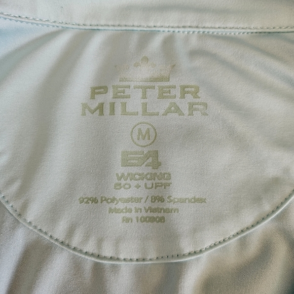 Peter Millar Womens pullover long sleeve top 1/2 zip aqua 50+SPF Medium - Picture 5 of 7